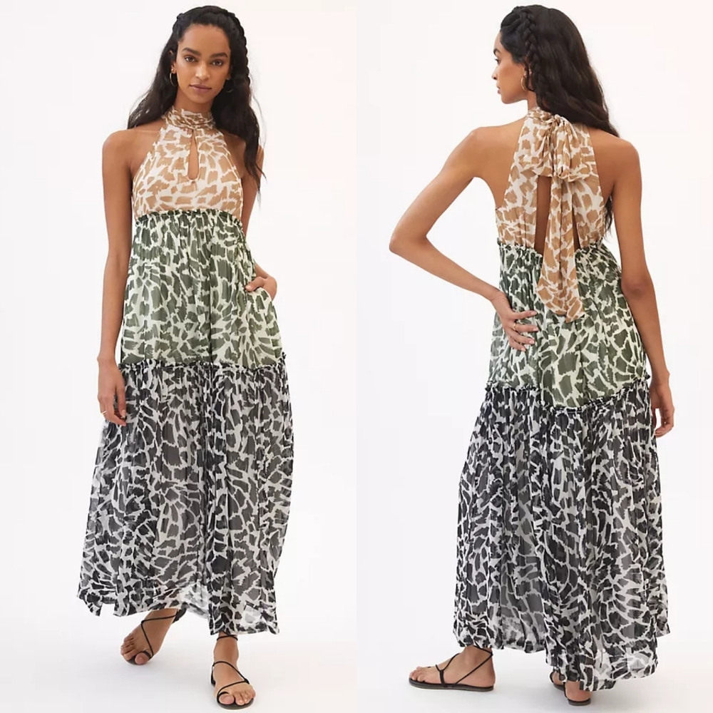 Anthropologie Halter Maxi Dress